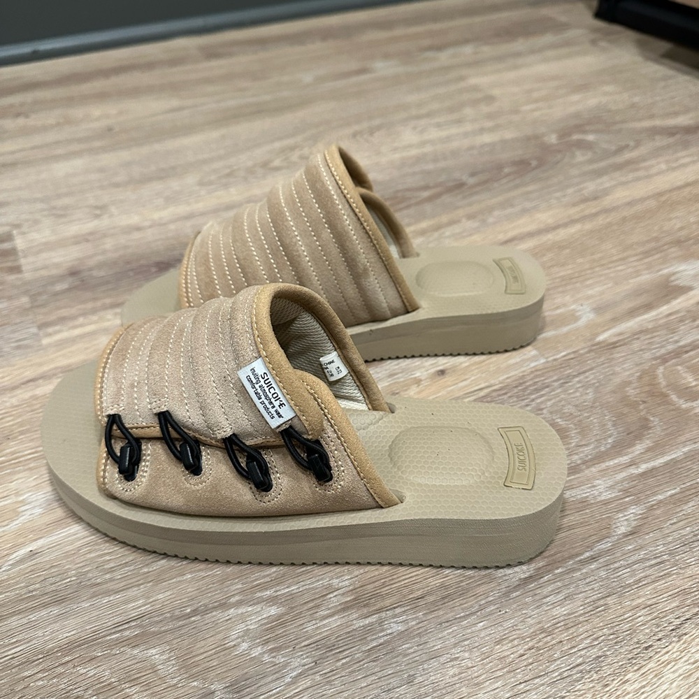 Suicoke Beige Slide Sandals, USW 7